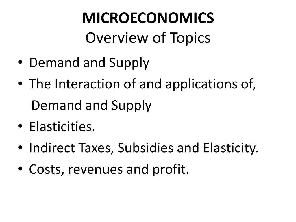 presentation topic for microeconomics