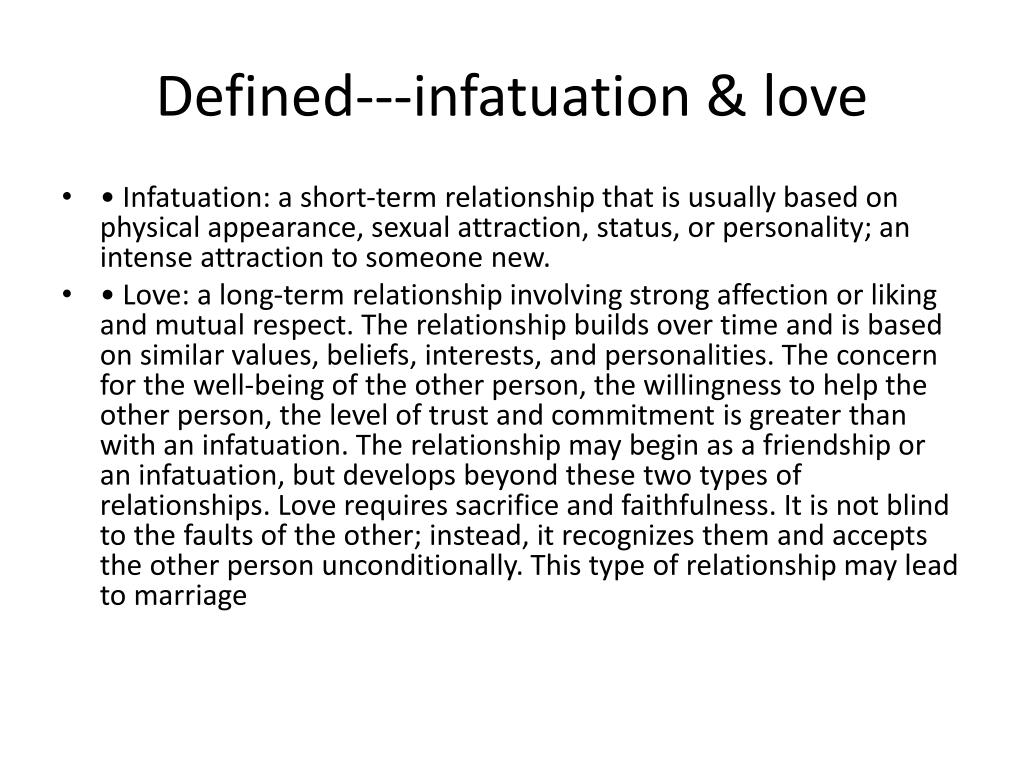 what is the difference between love and infatuation essay