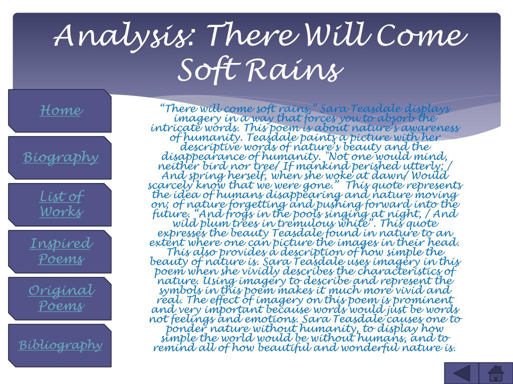there will come soft rains sara teasdale analysis