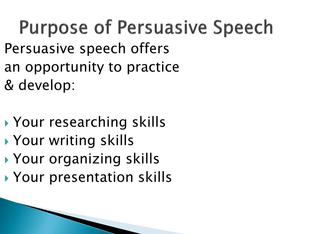 the primary purpose of a persuasive speech