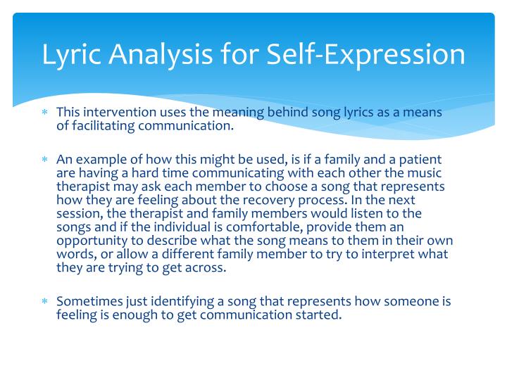 PPT Music Therapy for Self Expression Opening the Lines of