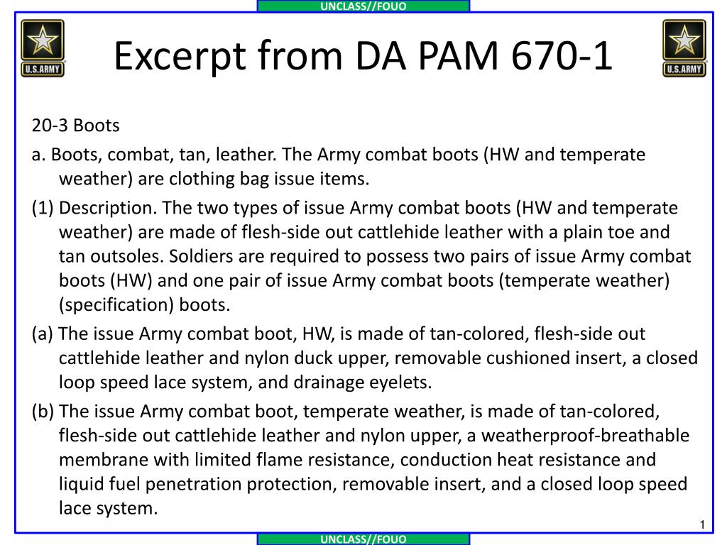 PPT - Excerpt From DA PAM 670-1 PowerPoint Presentation, Free Download ...