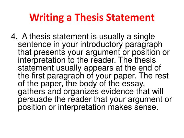 what is a thesis in poetry