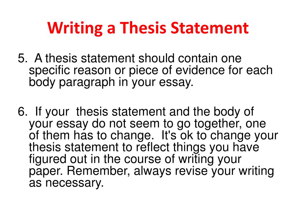 main purpose for a thesis statement