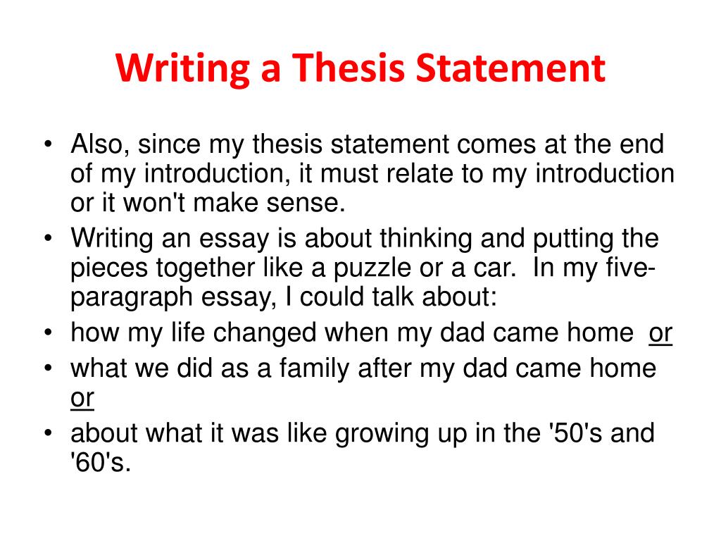 what is writers thesis