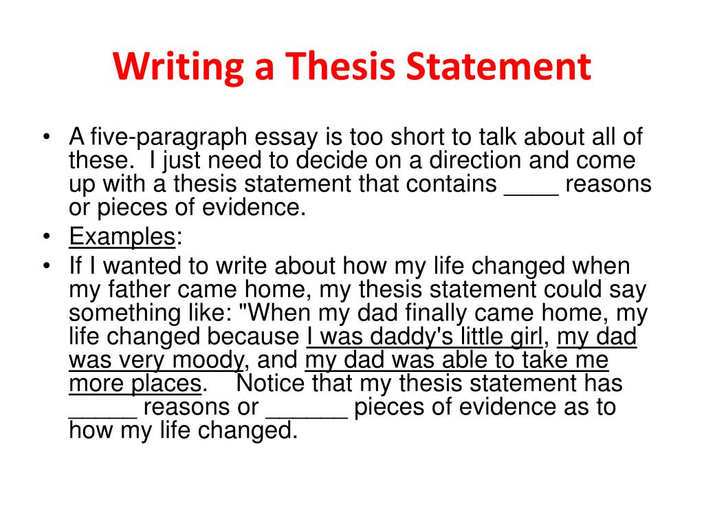 how to write a thesis statement for an essay