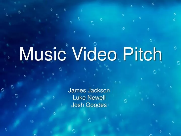 music video pitch n.