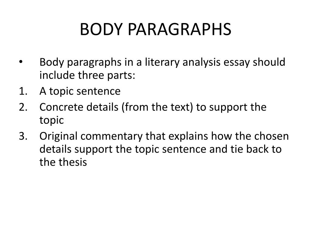 PPT - Body Paragraph and Embedding Quotes PowerPoint Presentation, free ...