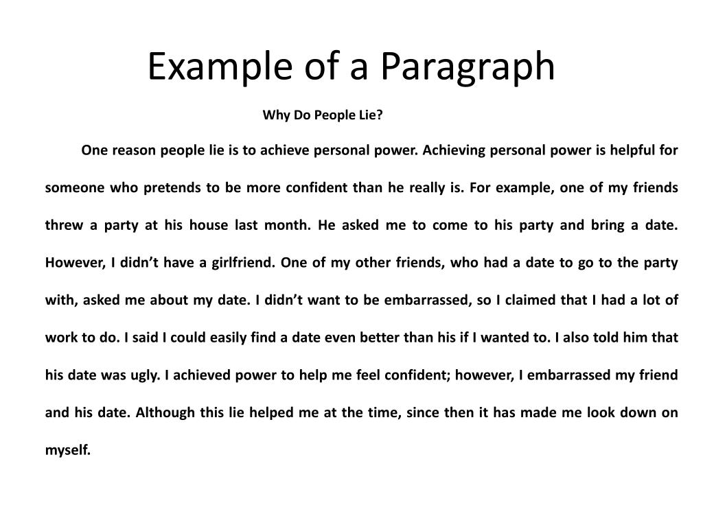 Paragraphs examples