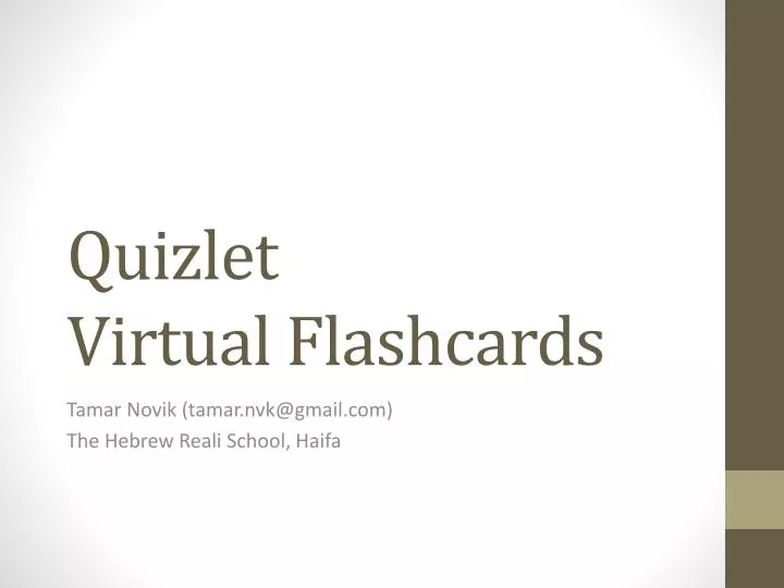 quizlet v irtual flashcards n.