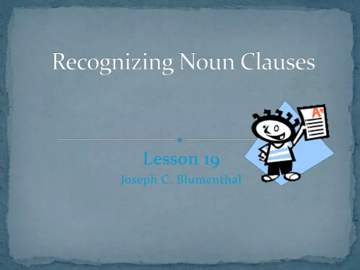 recognizing noun clauses n.