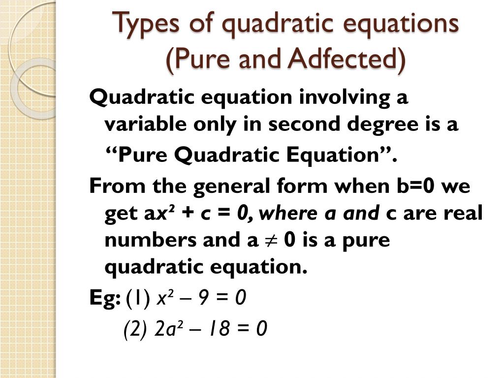 PPT QUADRATIC EQUATIONS PowerPoint Presentation, free download ID