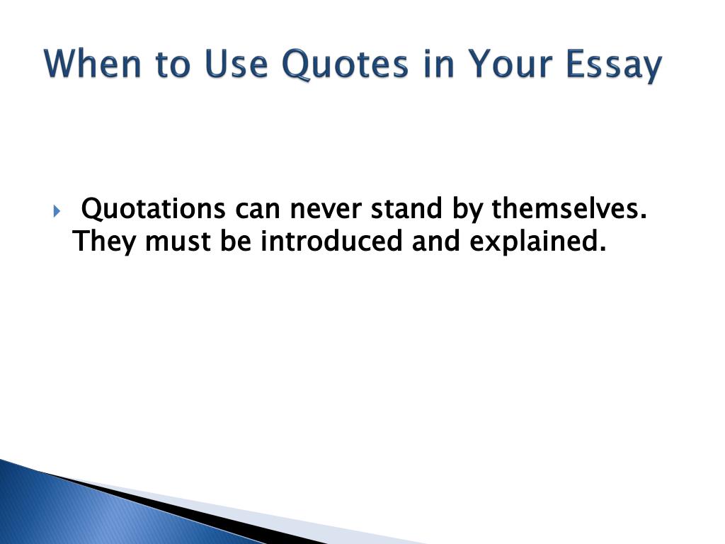 how do you use quotes in an essay