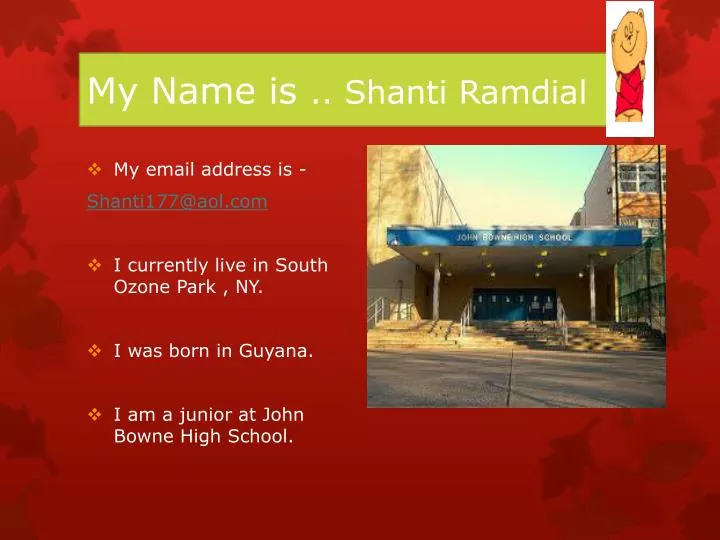 my name is shanti ramdial n.