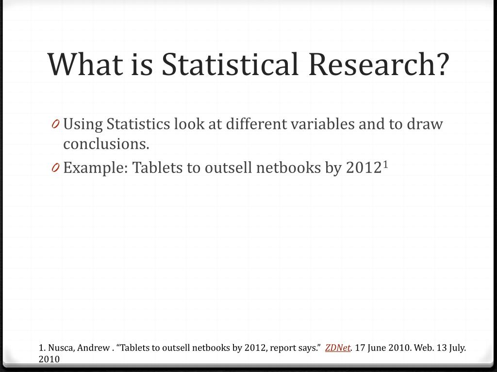 statistical research is primarily known as
