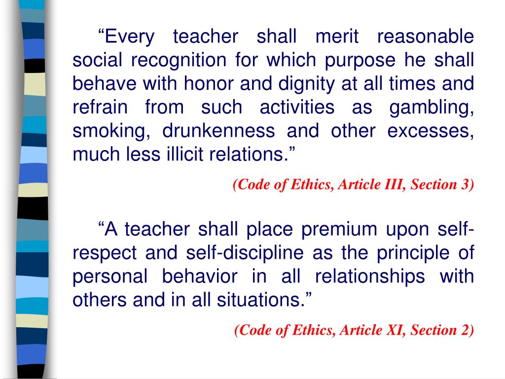 essay on code of ethics for teachers