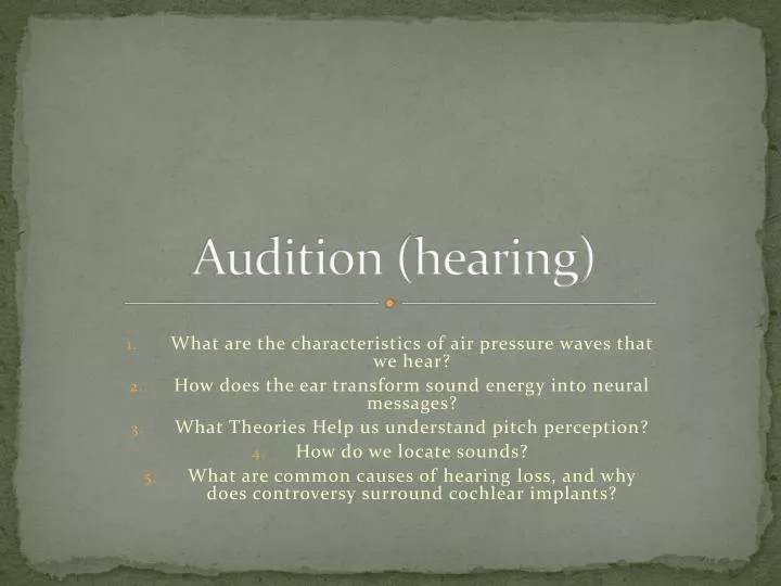 audition hearing n.