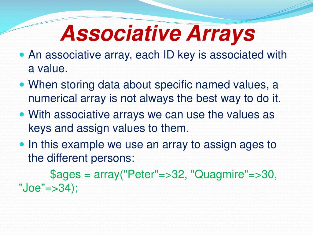 php associative array get all values php associative array get all values