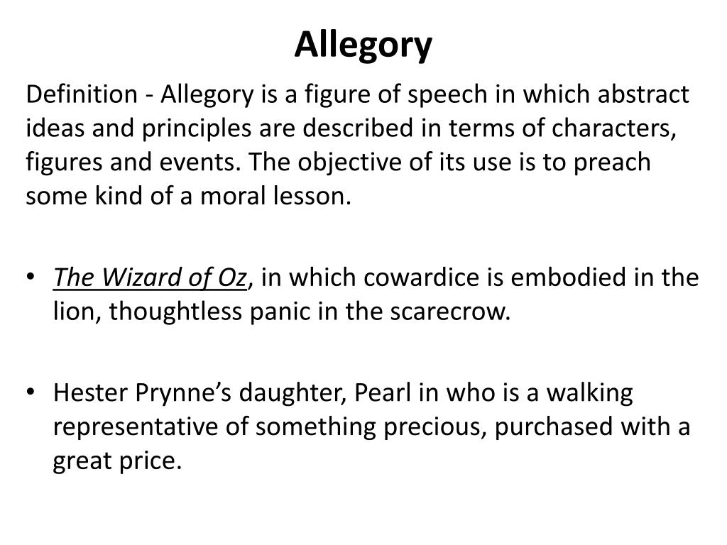 Allegory examples literary