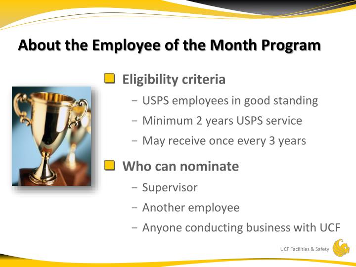 ppt university of central florida usps employee of the month employee of the month presentation