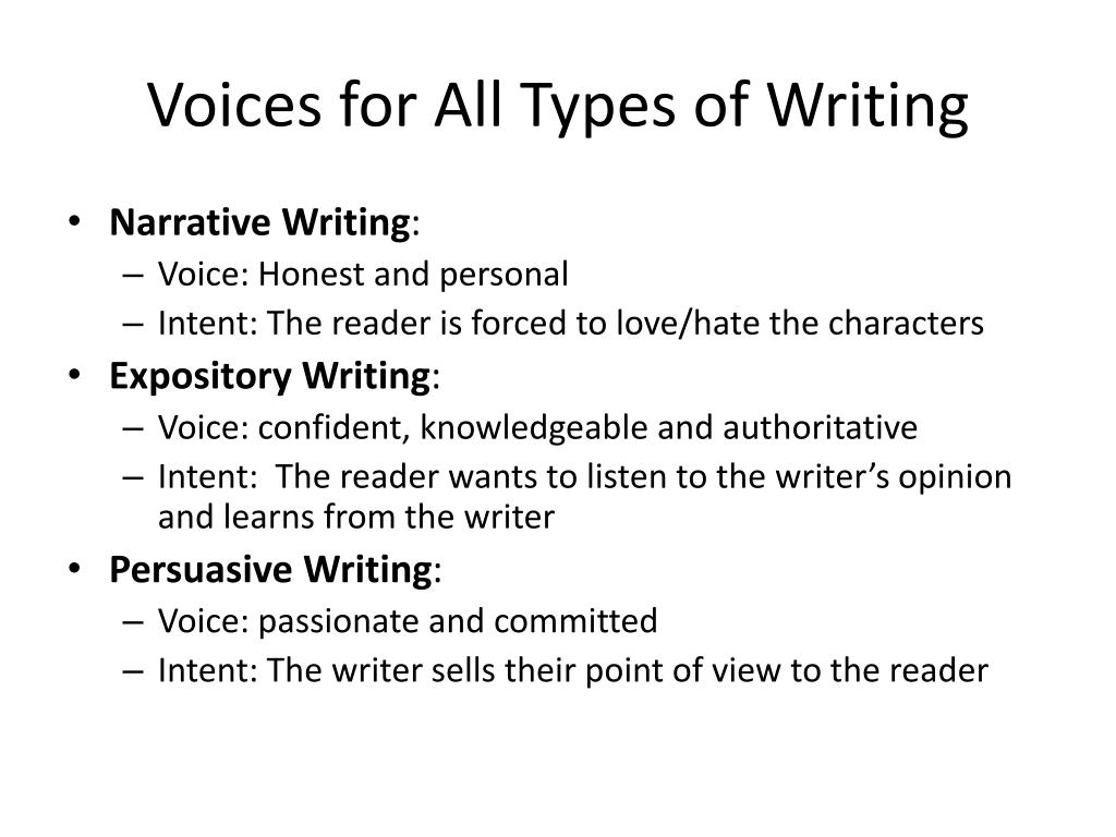 example of voice in an essay
