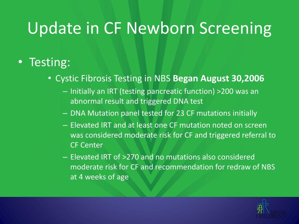 PPT - UPDATE ON CYSTIC FIBROSIS NEWBORN SCREENING IN OHIO PowerPoint ...