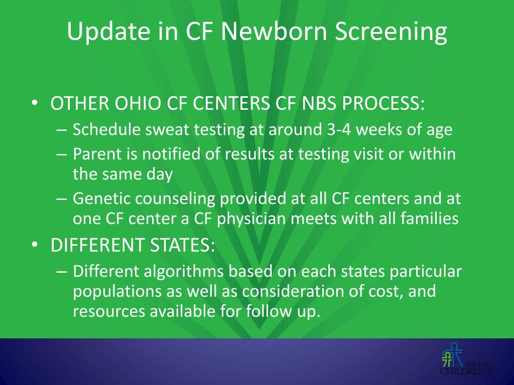 PPT - UPDATE ON CYSTIC FIBROSIS NEWBORN SCREENING IN OHIO PowerPoint ...