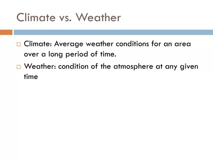 Weather Vs Climate Chart