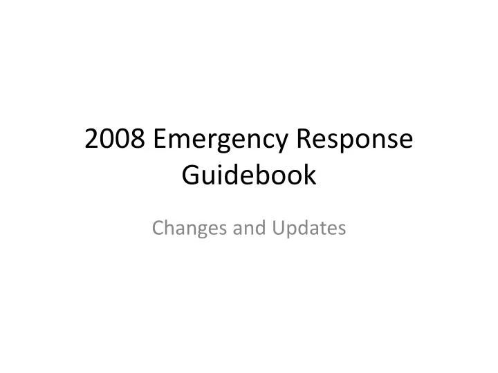 2008 emergency response guidebook n.