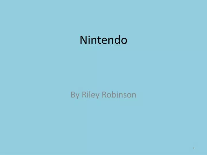 PPT - Nintendo PowerPoint Presentation, free download - ID:1857844