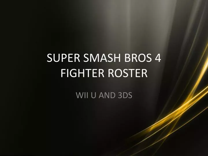 super smash bros 4 fighter roster n.