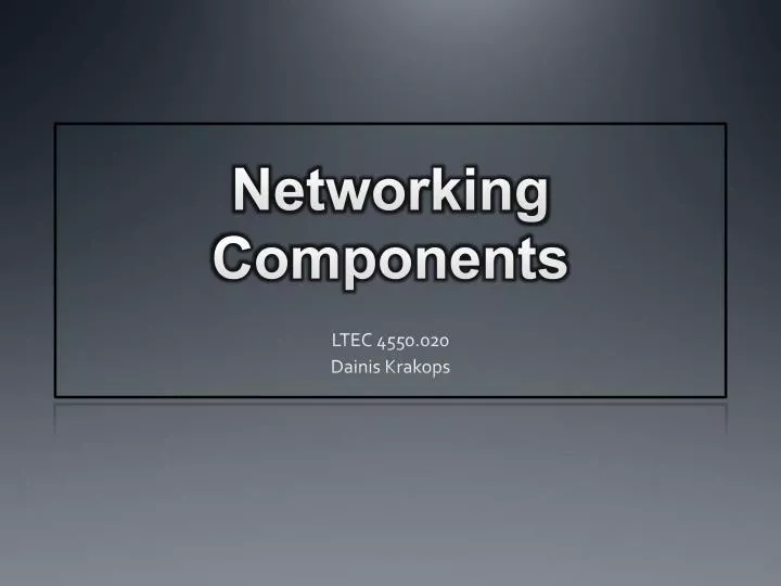 PPT - Networking Components PowerPoint Presentation, free download - ID ...