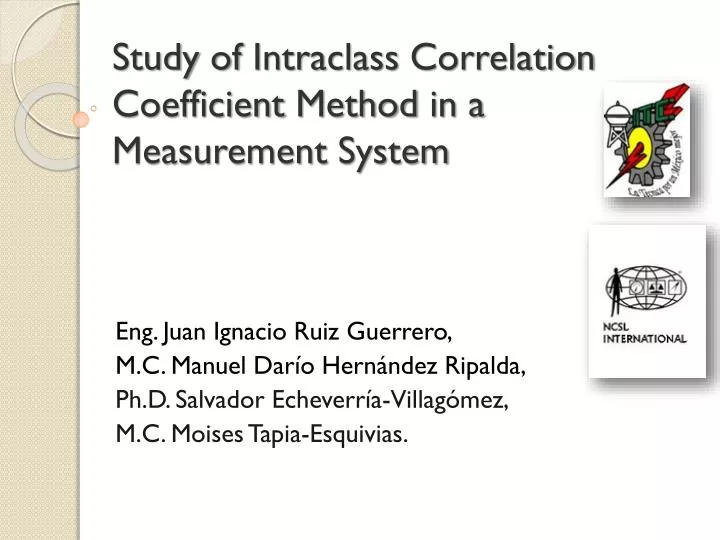PPT Study of Intraclass Correlation Coefficient Method in a