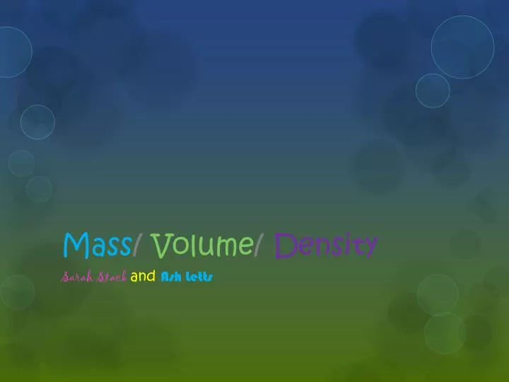 mass volume density n.