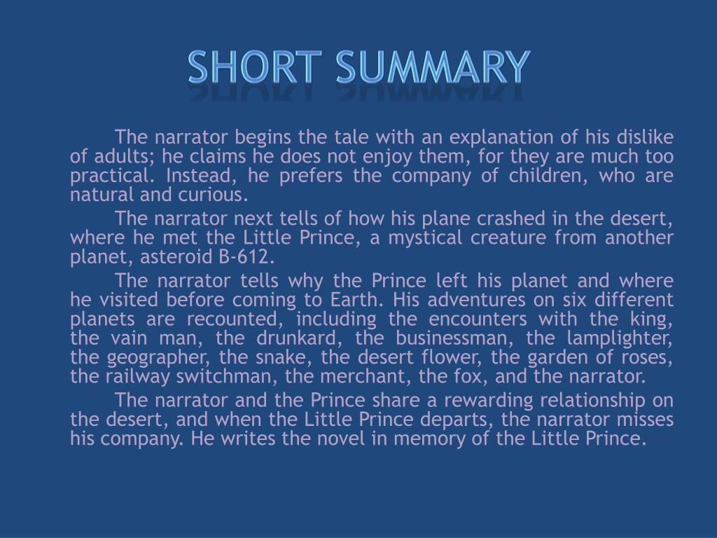 thesis statement of the little prince