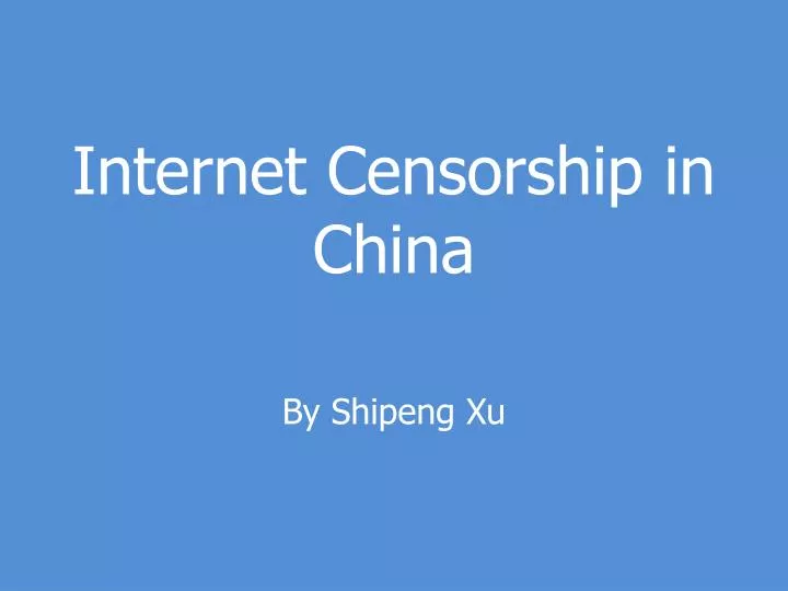 internet censorship in china n.