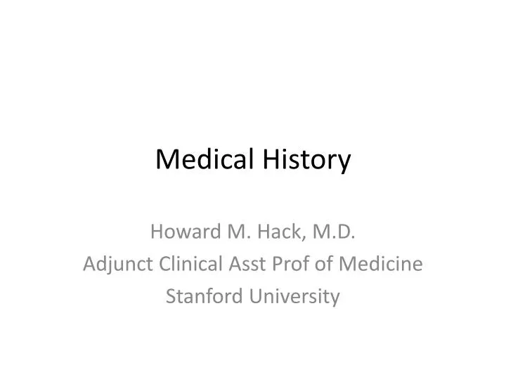 presentation of medical history