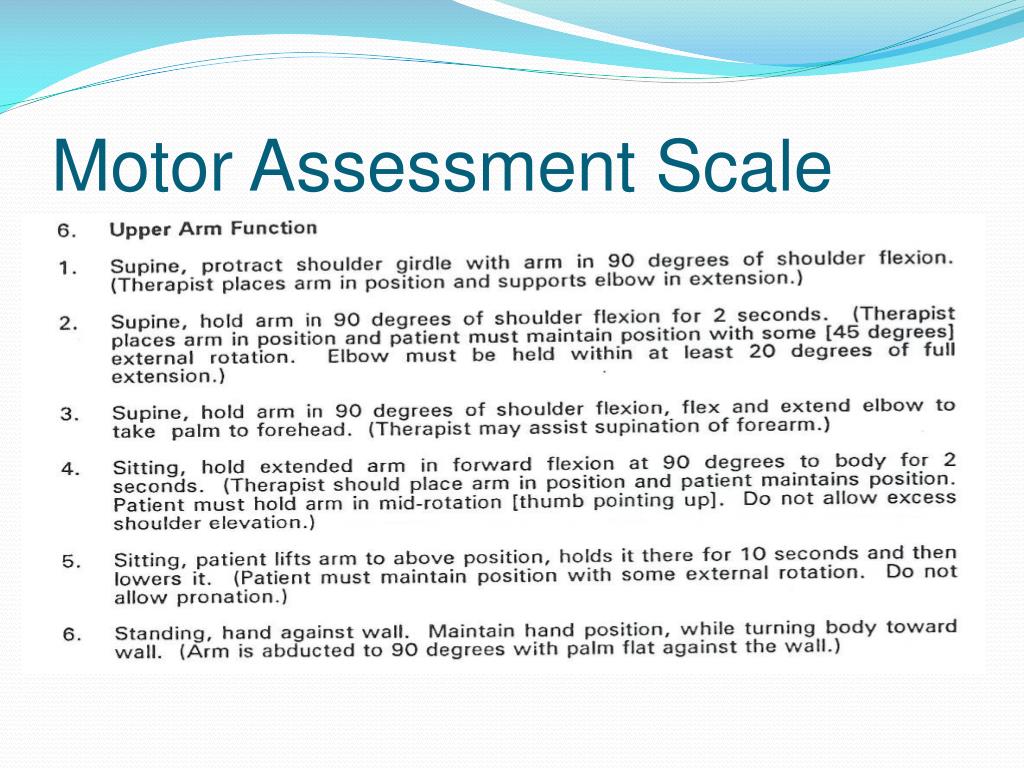 Modified Motor Assessment Scale For Stroke Stroke Nihss Assessment 