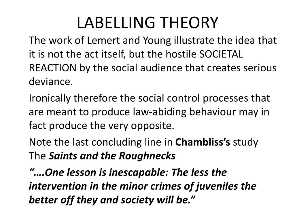 labeling theory sociology examples