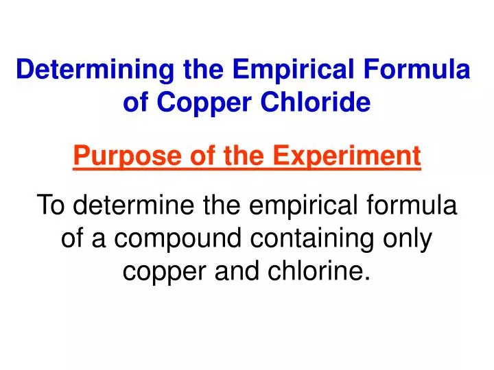 determining empirical formula