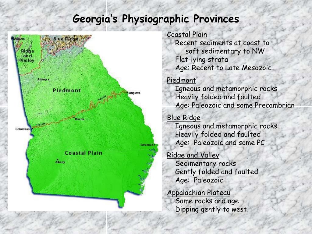 PPT - What caused the Physiographic provinces of Georgia? PowerPoint ...