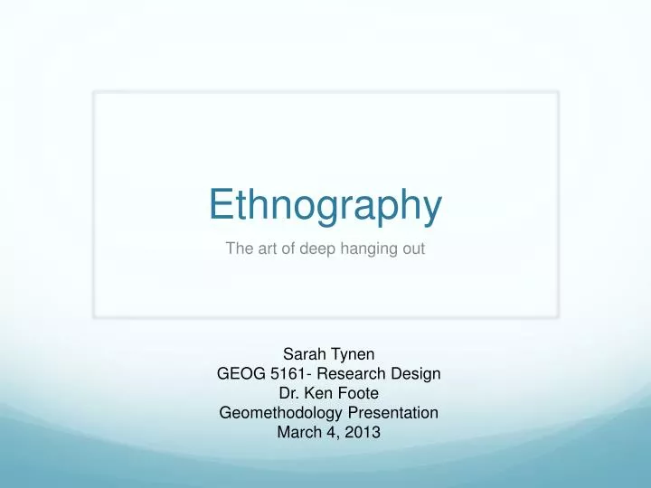 ethnography n.