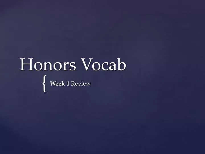 PPT Honors Vocab PowerPoint Presentation, free download ID1867020