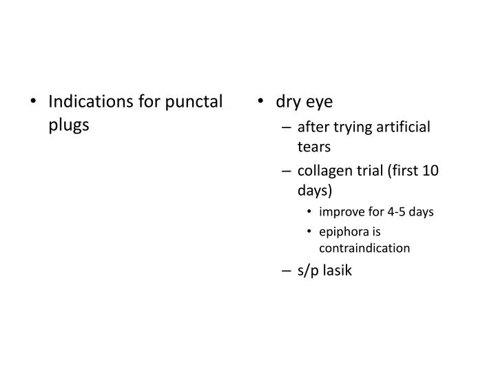 PPT Indications for punctal plugs PowerPoint Presentation, free
