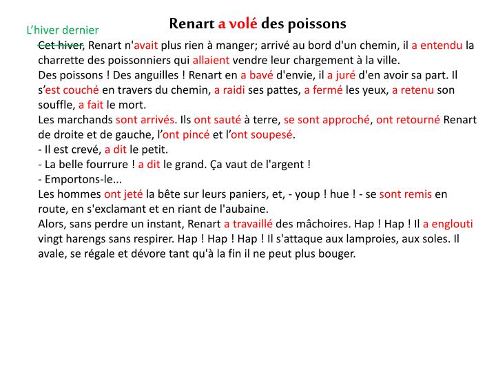 PPT Renart vole des poissons PowerPoint Presentation ID1867308 — free download
