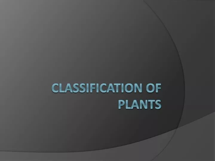 classification of plants n.