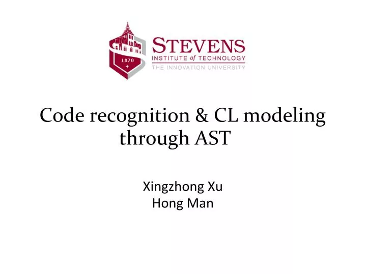 PPT - Code recognition & CL modeling through AST PowerPoint ...