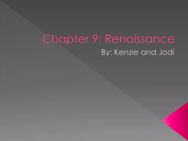 chapter 9 r enaissance n.