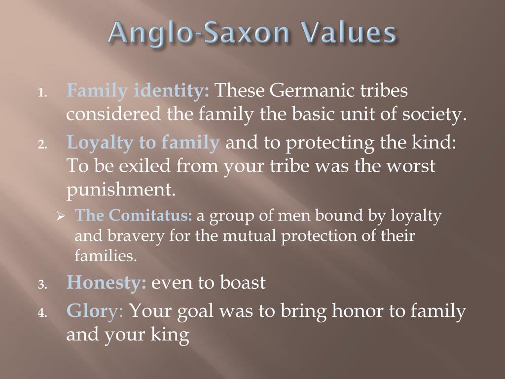 what are anglo saxon values