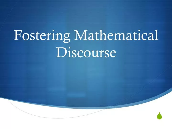 fostering mathematical discourse n.